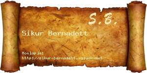 Sikur Bernadett névjegykártya